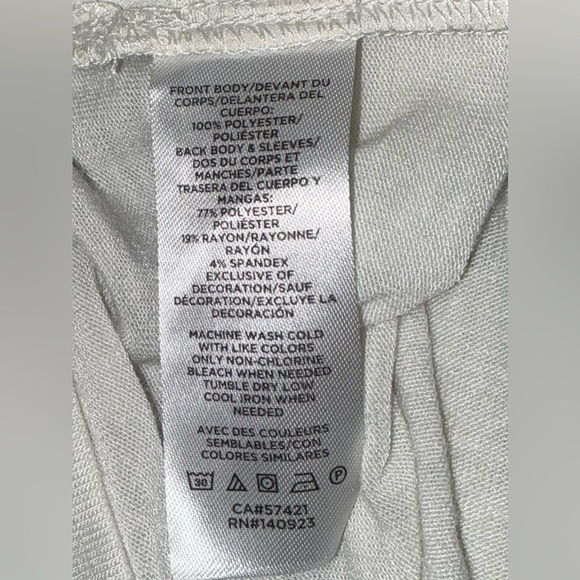 LOFT Women's White Blouse with Lace Accents - Picture 7 of 7